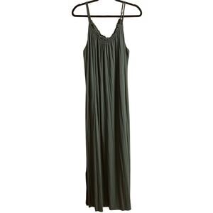 Soma Weekend Maxi Womens Large Gray with Lined Top, Pleats, Pockets and Elastic